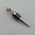 Bottle Stopper--Pink Butterfly Murano Glass Bead