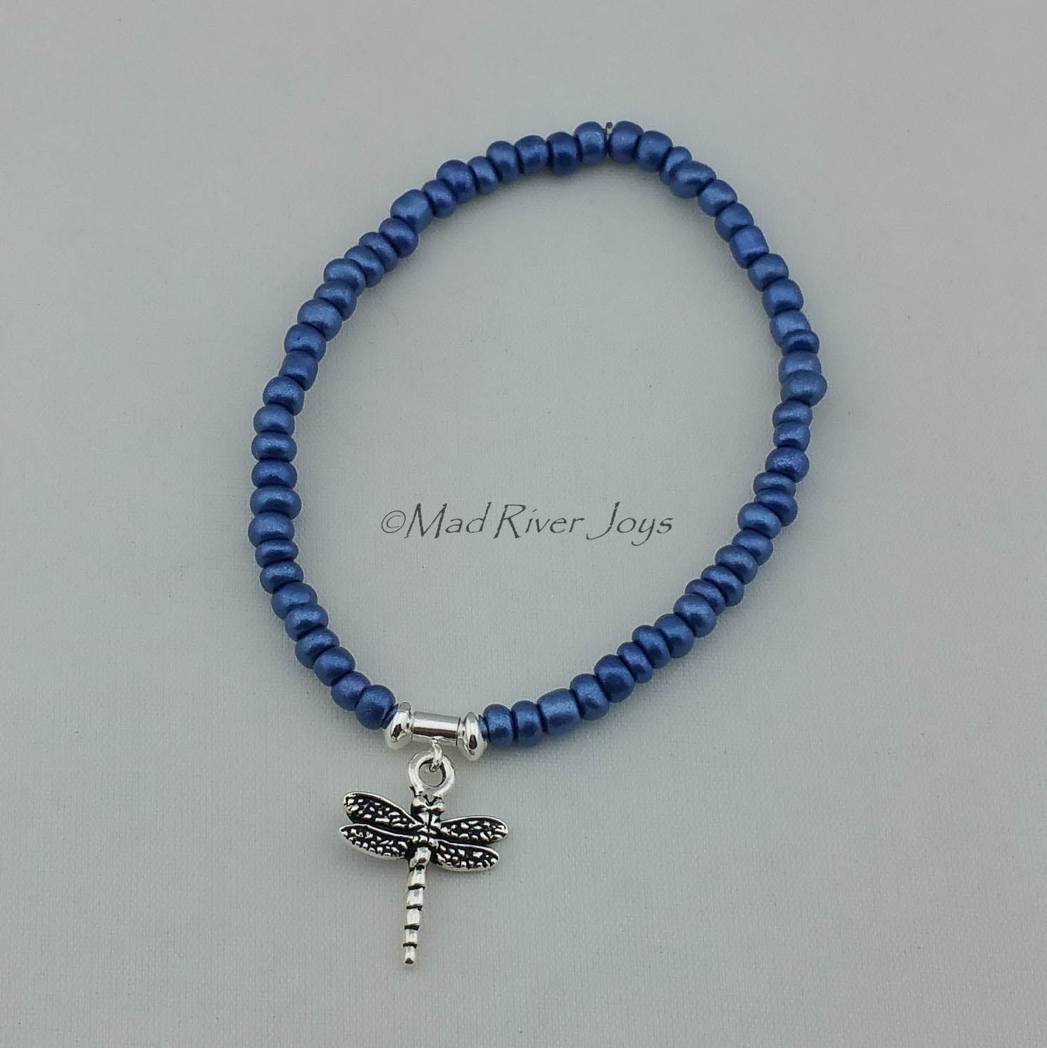 Bracelet--Stretch--Dragonfly Charm