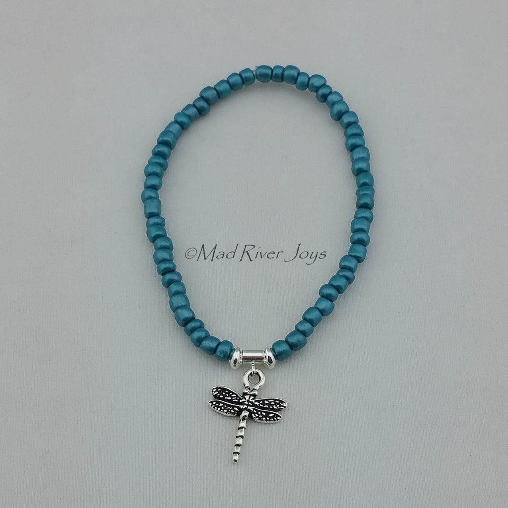 Bracelet--Stretch--Dragonfly Charm
