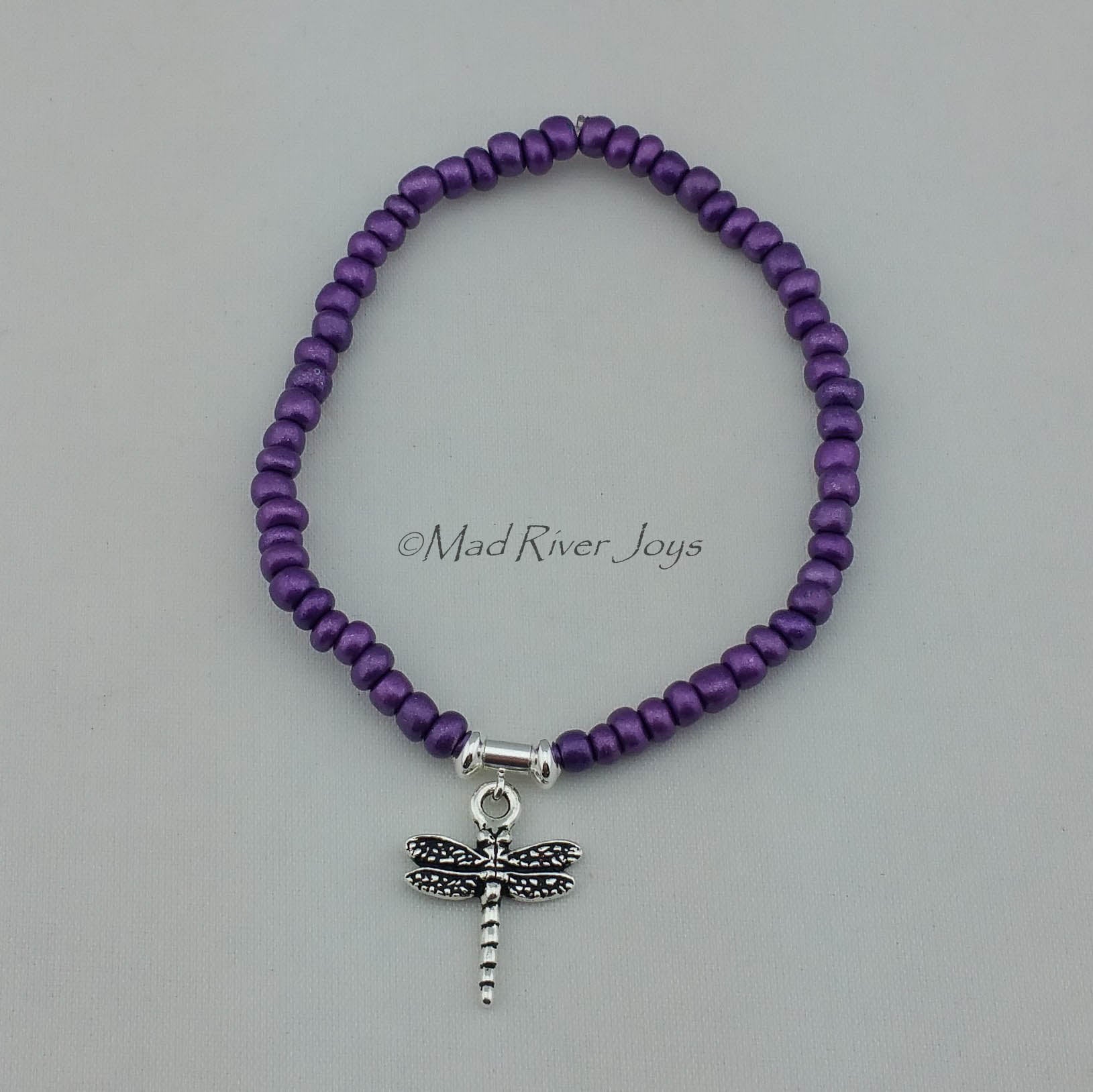 Bracelet--Stretch--Dragonfly Charm