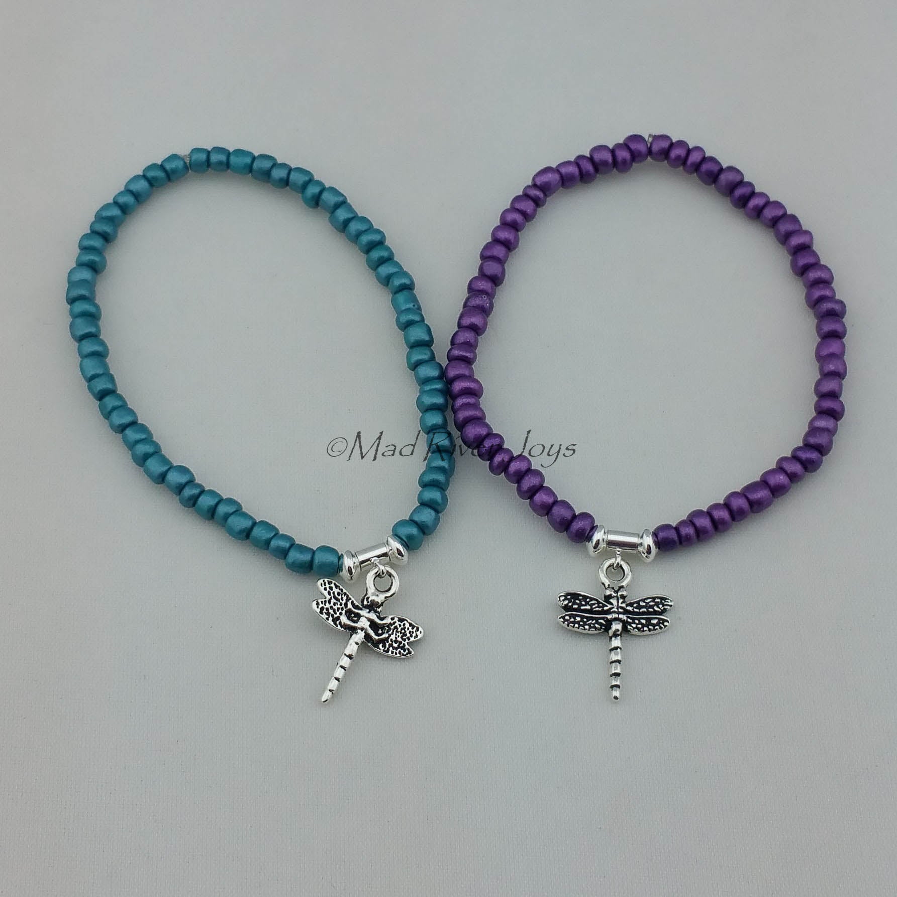 Bracelet--Stretch--Dragonfly Charm