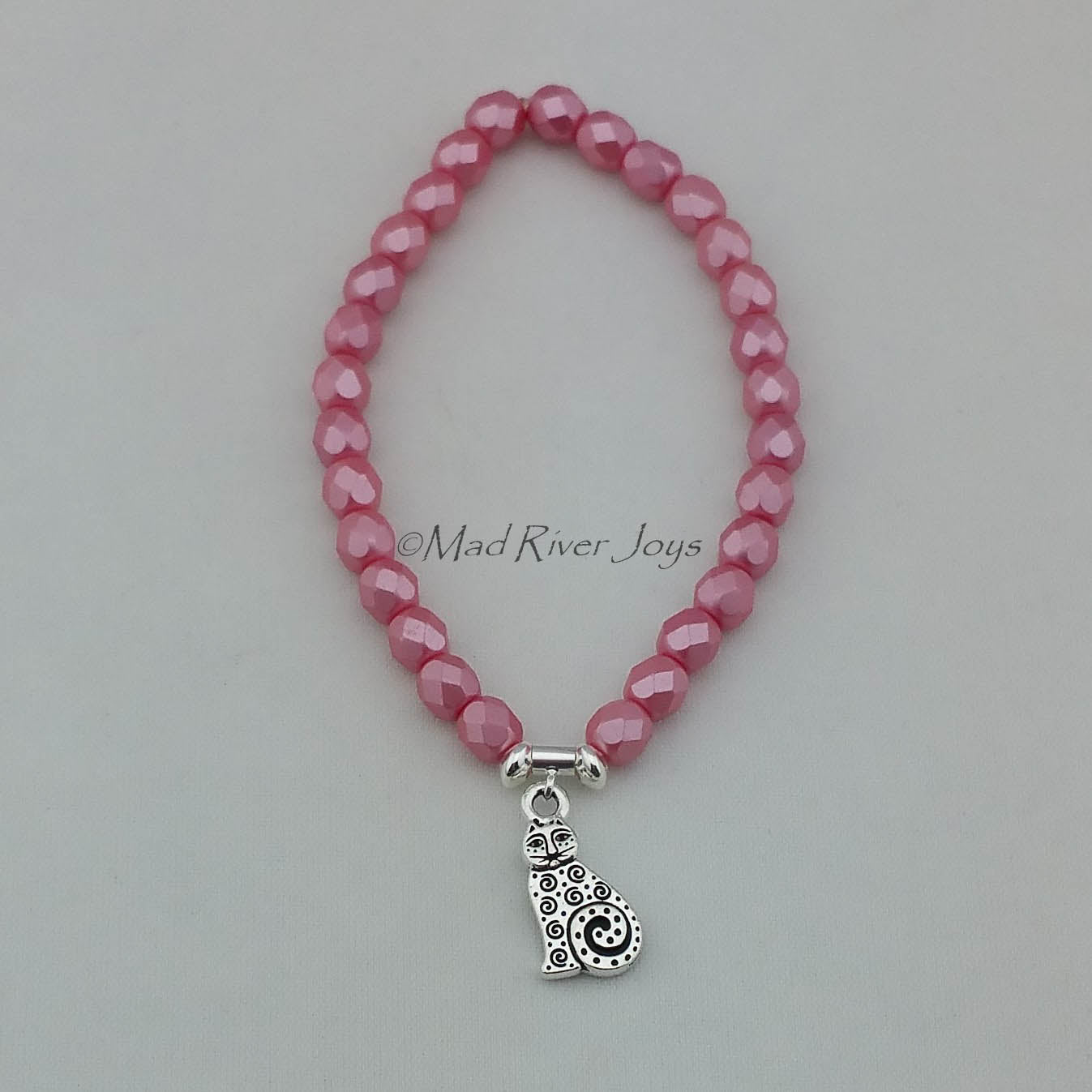 Bracelet--Stretch--Swirly Kitty