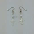 Earrings--Enamel Cross Dangles