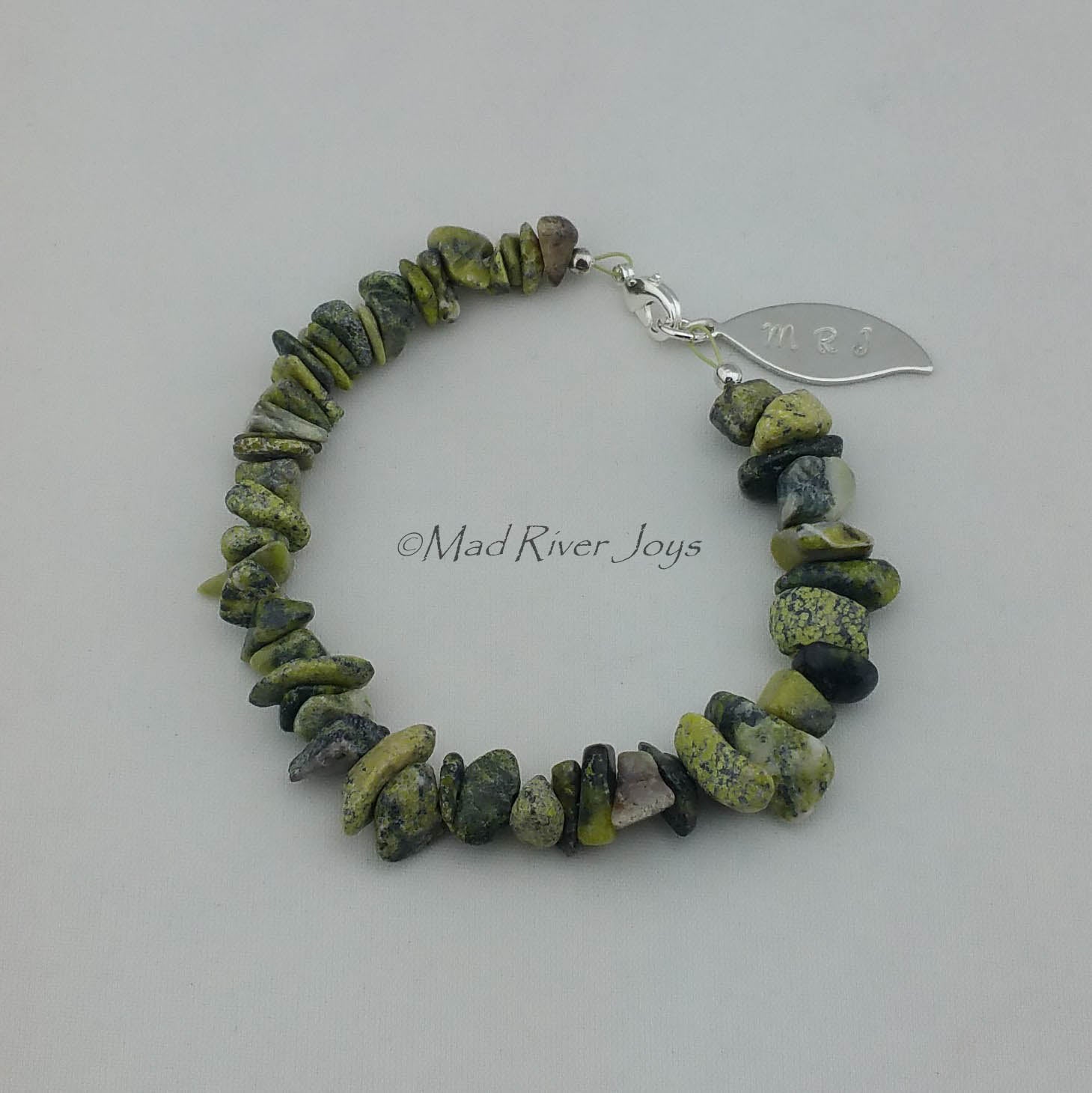 Bracelet--Men's--Natural Stone Pebble