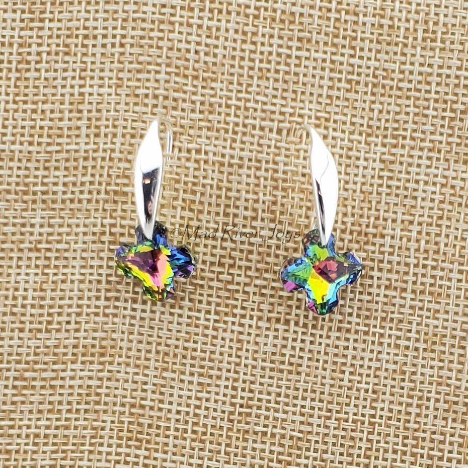 Earrings--Greek Cross Crystal