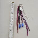 Bookmark--Hook--Purple with Hand-dyed Fairy Ribbon