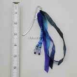 Bookmark--Hook--Blue with Hand-dyed Fairy Ribbon