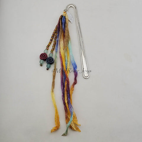 Bookmark--Hook--Large--Pinwheel Hand-dyed Fairy Ribbon