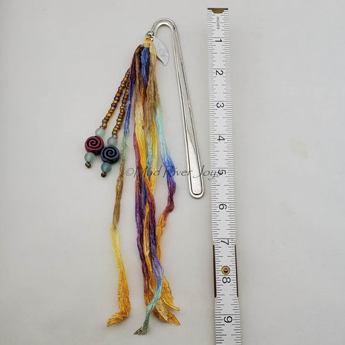 Bookmark--Hook--Large--Pinwheel Hand-dyed Fairy Ribbon
